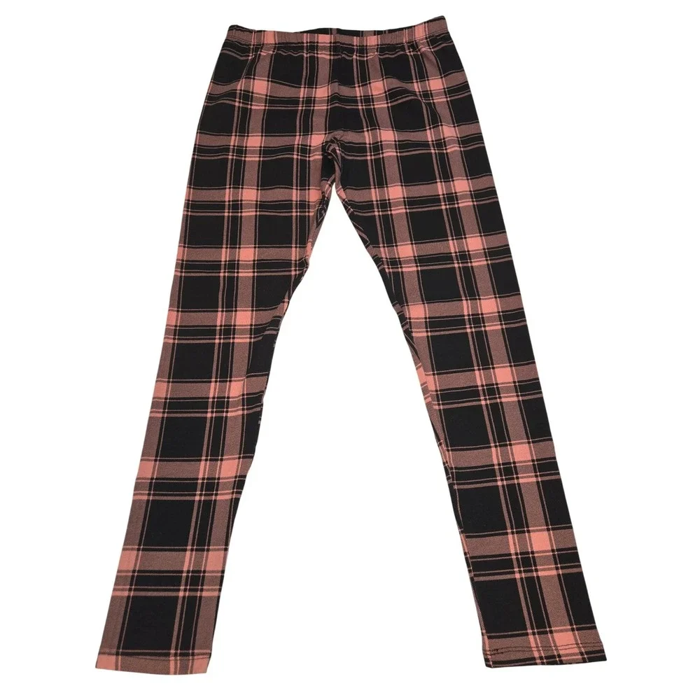 The‎ Children's Place Girls Plaid Print Leggings Size 10/12 Large Black Pink